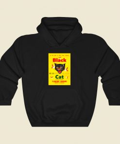 Black Cat Fireworks Cool Hoodie Fashion