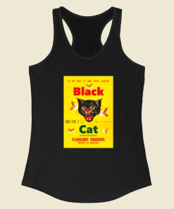 Black Cat Fireworks Racerback Tank Top