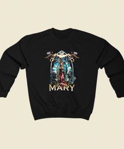 Black Rose Virgin Mary 80s Sweatshirt Style