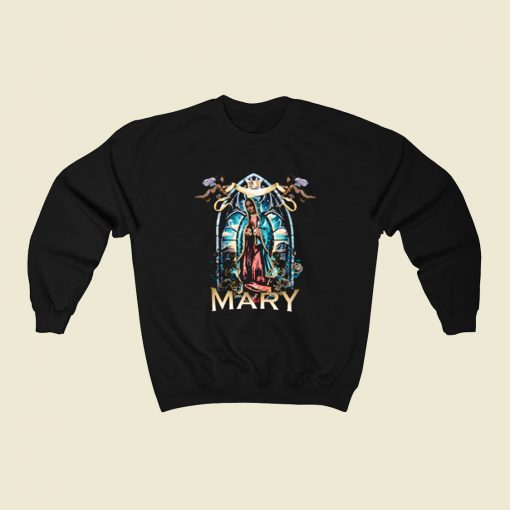 Black Rose Virgin Mary 80s Sweatshirt Style