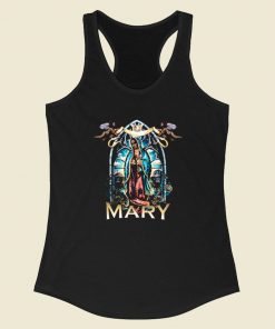 Black Rose Virgin Mary Racerback Tank Top