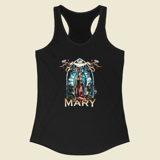 Black Rose Virgin Mary Racerback Tank Top