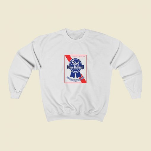 Blue Ribbon Pabst Beer Sweatshirt Street Style