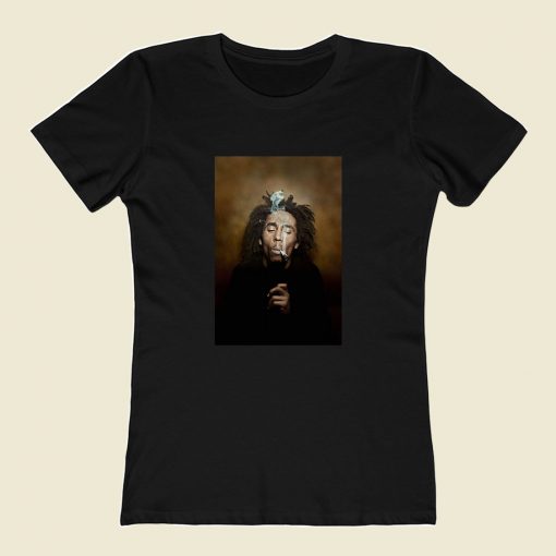 Bob Marley Smoking Women T Shirt Style