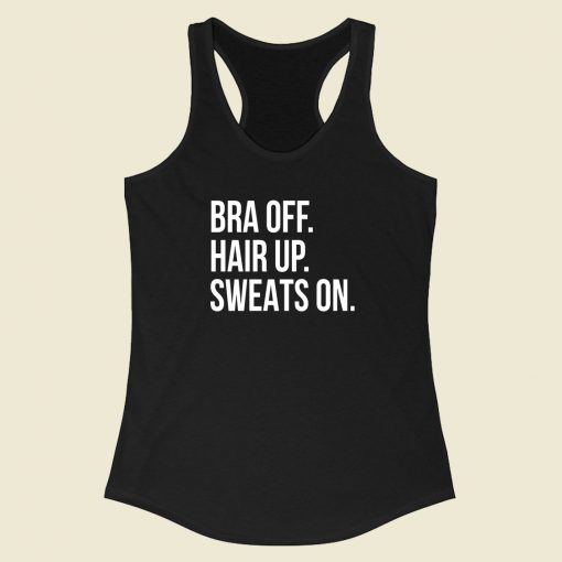 Bra Off Hair Up Racerback Tank Top Fashionable