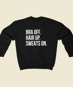 Bra Off Hair Up Sweatshirt Street Style