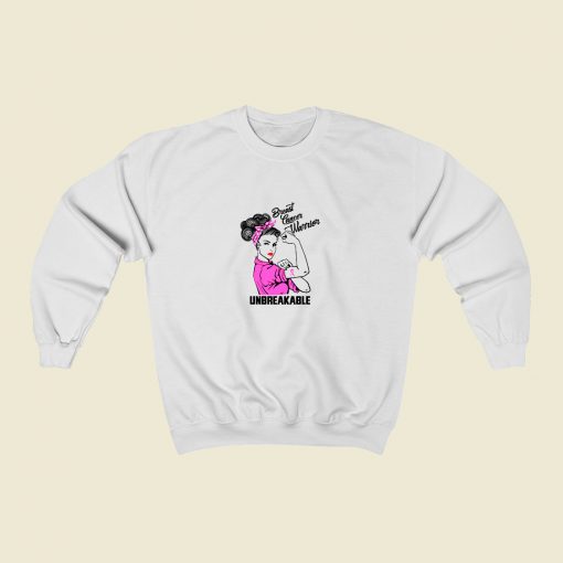 Breast Cancer Warrior Unbreakable Sweatshirt Street Style