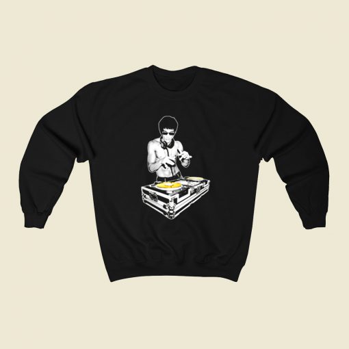 Bruce Lee Dj Kung Fu Funny 80s Sweatshirt Style