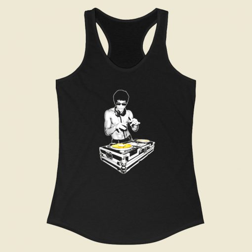 Bruce Lee Dj Kung Fu Funny Racerback Tank Top