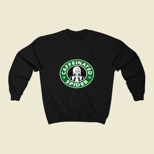 Caffeinated Spider 80s Sweatshirt Style