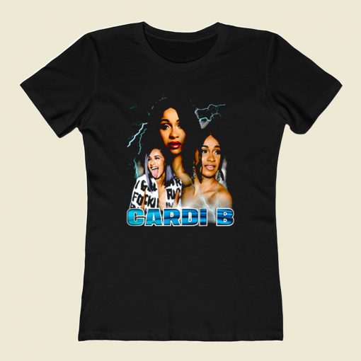 Cardi B Girl Rapper 80s Womens T shirt