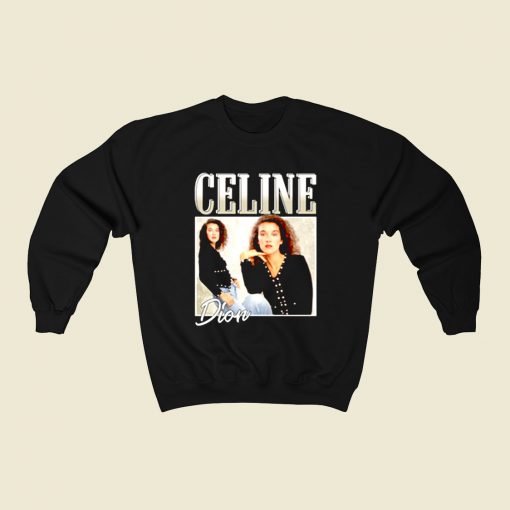 Celine Dion Casual Retro 80s Sweatshirt Style