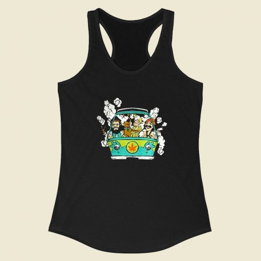 Cheech And Chong With Scooby Racerback Tank Top