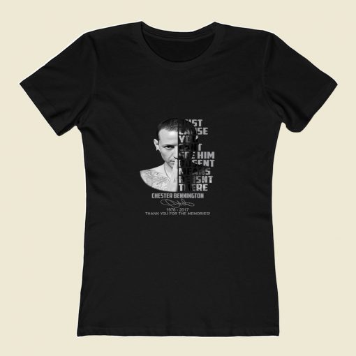 Chester Bennington Just Ccause Cant See Him 80s Womens T shirt