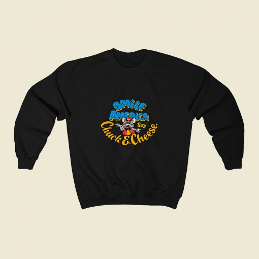 Chuck E Cheese Smile America 80s Sweatshirt Style