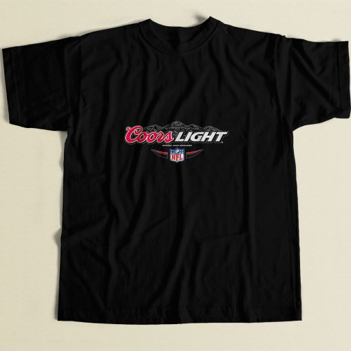 Coors Light Beer Black 80s Mens T Shirt