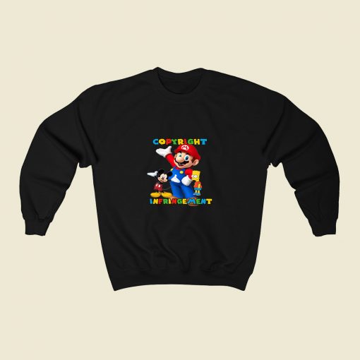 Copyright Infringement Super Mario 80s Sweatshirt Style