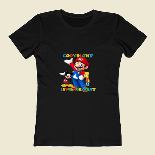 Copyright Infringement Super Mario 80s Womens T shirt