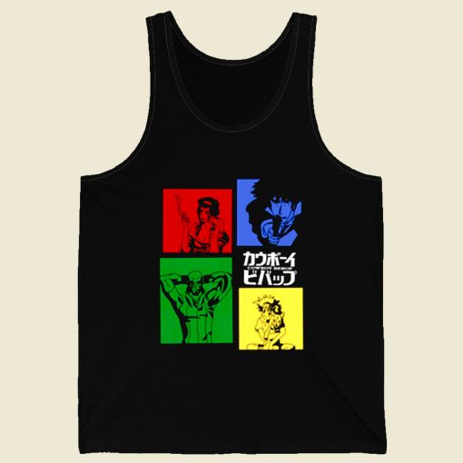 Cowboy Bebop Anime Character Retro Mens Tank Top