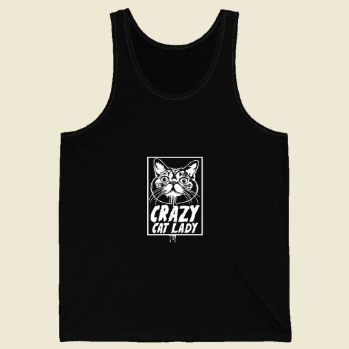 Crazy Cat Lady Retro Mens Tank Top