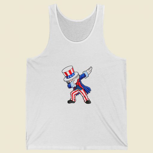 Dabbing Uncle Sam Patriotic 4th Of July Summer Tank Top