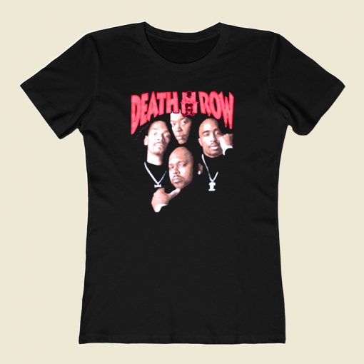 Death Row Records Tupac Dre 80s Womens T shirt