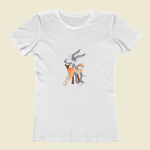 Disney Bugs Lola Bunny Spank Cartoon Classic Women T Shirt