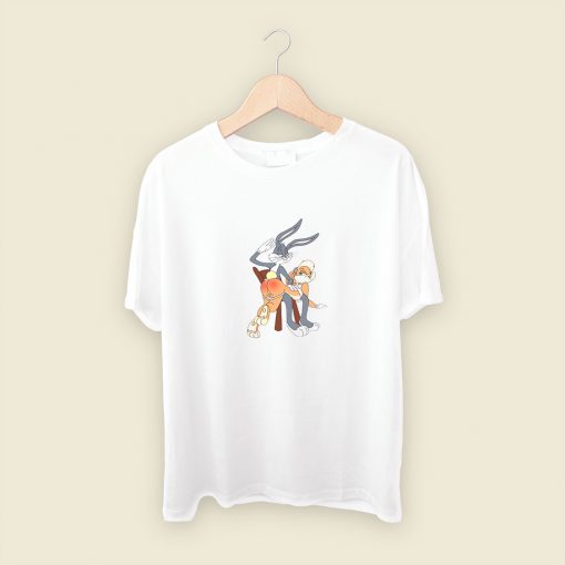 Disney Bugs Lola Bunny Spank Cartoon Mens T Shirt Streetwear