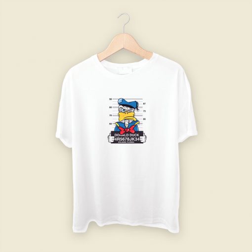 Disney Donald Duck Mugshot Mens T Shirt Streetwear