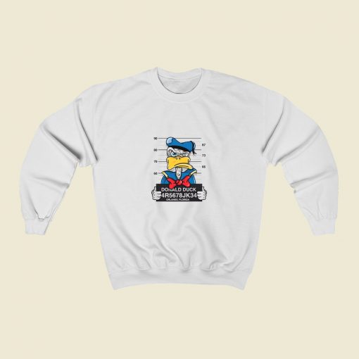 Disney Donald Duck Mugshot Sweatshirt Street Style