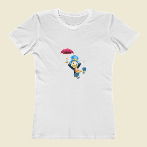 Disney Jiminy Cricket And Umbrella Pinocchio Classic Women T Shirt