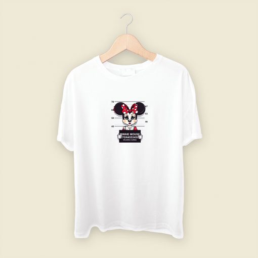 Disney Minnie Mouse Mugshot Mens T Shirt Streetwear