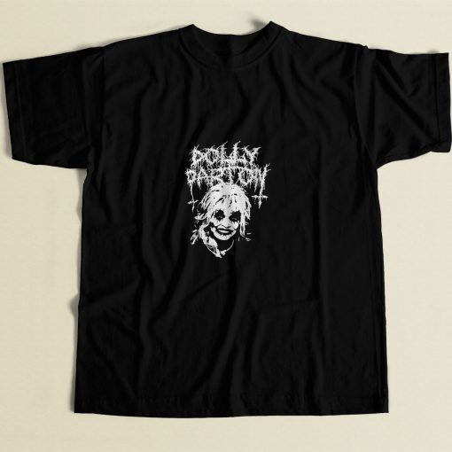 Dolly Parton Black Metal 80s Mens T Shirt