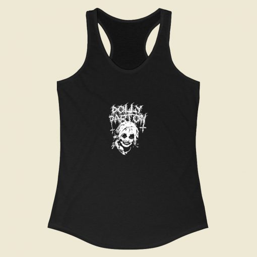 Dolly Parton Black Metal Racerback Tank Top