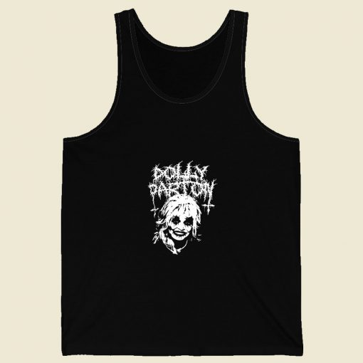 Dolly Parton Black Metal Retro Mens Tank Top