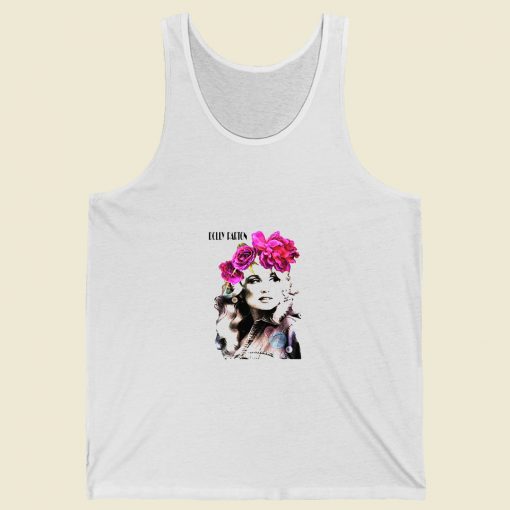 Dolly Parton Floral Portrait Summer Tank Top