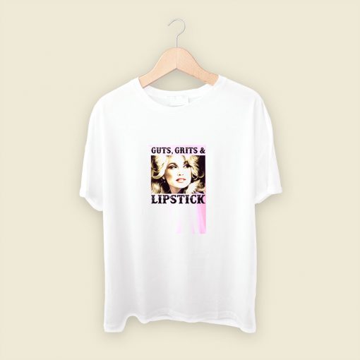 Dolly Parton Guts Grits And Lipstick Mens T Shirt Streetwear