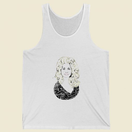 Dolly Parton Illustration Art Summer Tank Top