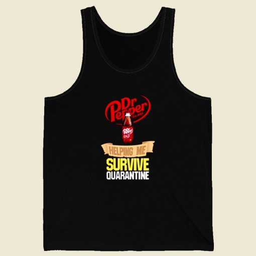 Dr Pepper Helping Me Survive Quarantine Retro Mens Tank Top