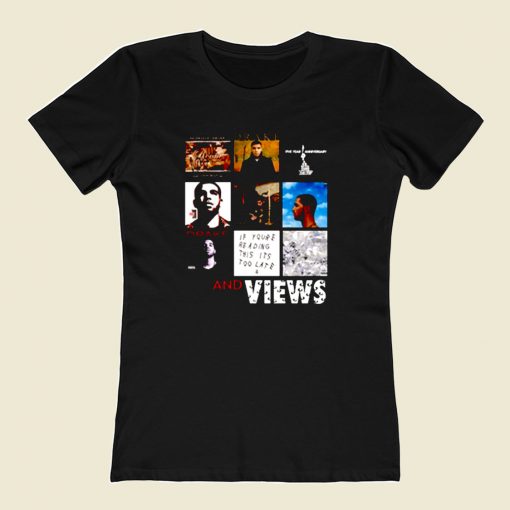 Drake All Album Collage 80s Womens T shirt