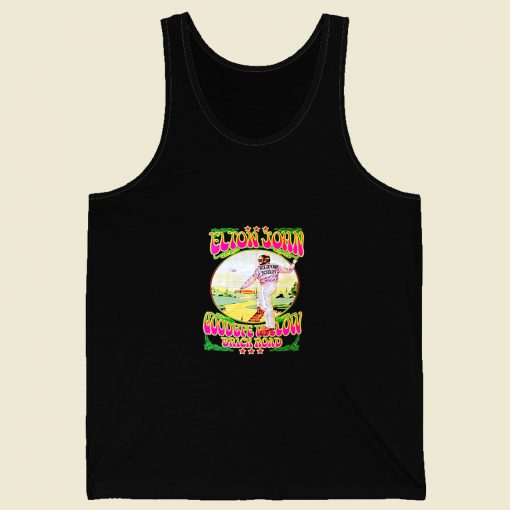 Elton John Goodbye Yellow Brick Road Retro Mens Tank Top