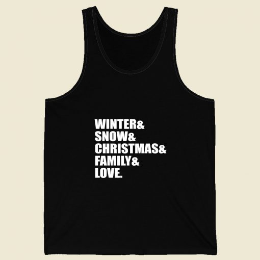 Family Love Christmas Retro Mens Tank Top