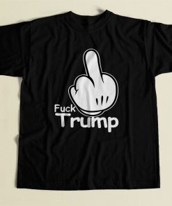 Fuck Trump Mickey Mouse Hand 80s Mens T Shirt