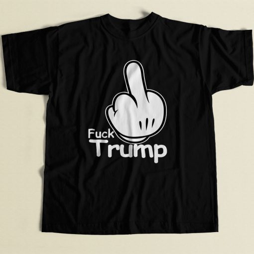 Fuck Trump Mickey Mouse Hand 80s Mens T Shirt