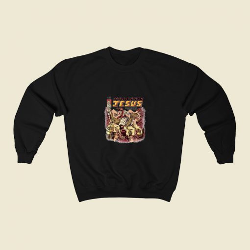 Funny Jurassic Jesus 80s Sweatshirt Style