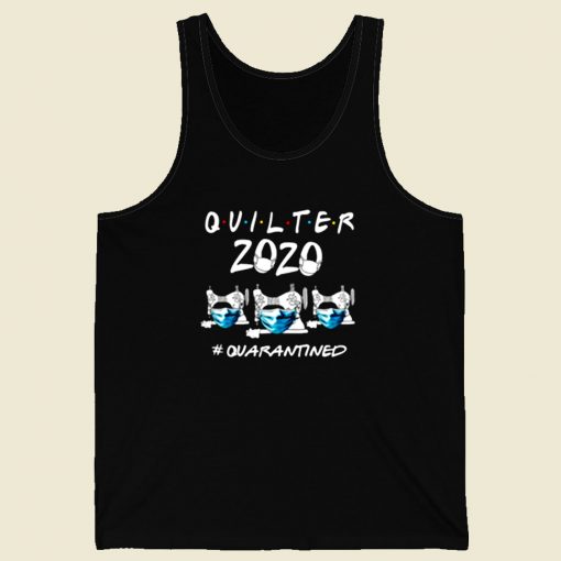 Funny Quilter 2020 Quarantined Coronavirus Retro Mens Tank Top