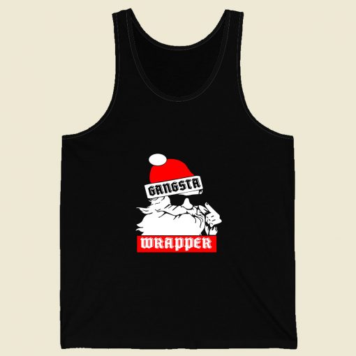 Gangsta Wrapper Santa Claus Retro Mens Tank Top