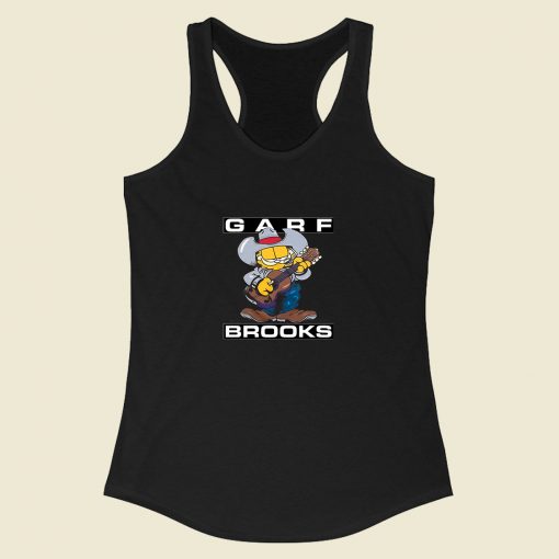 Garth Brooks X Garfield Garf Brooks Vintage Cartoon T Shirt Racerback Tank Top