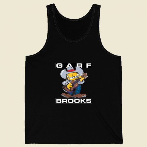 Garth Brooks X Garfield Garf Brooks Vintage Cartoon T Shirt Retro Mens Tank Top