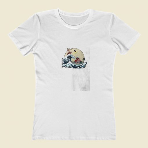 Goku And Master Roshi Ride The Wave Classic Women T Shirt